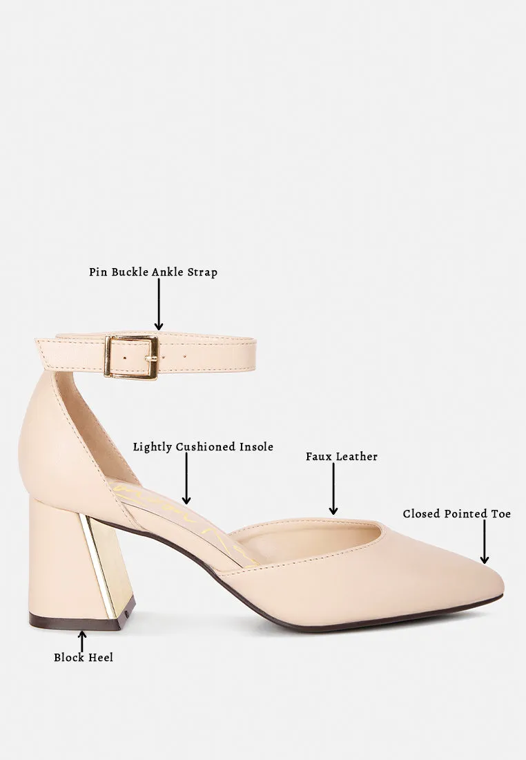 Myla Faux Leather Metallic Sling Heeled Sandals By Ruw