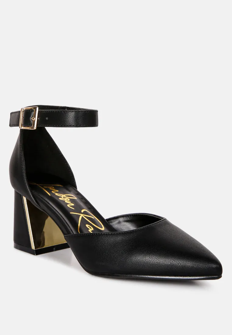 Myla Faux Leather Metallic Sling Heeled Sandals By Ruw