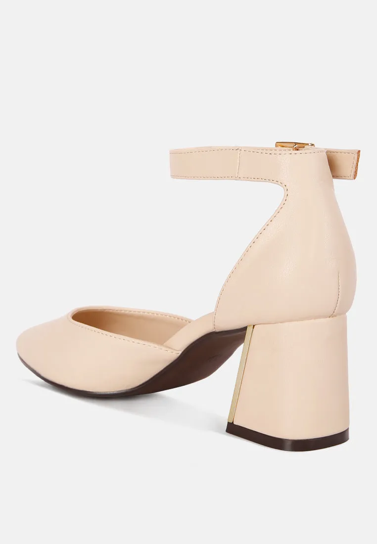 Myla Faux Leather Metallic Sling Heeled Sandals By Ruw