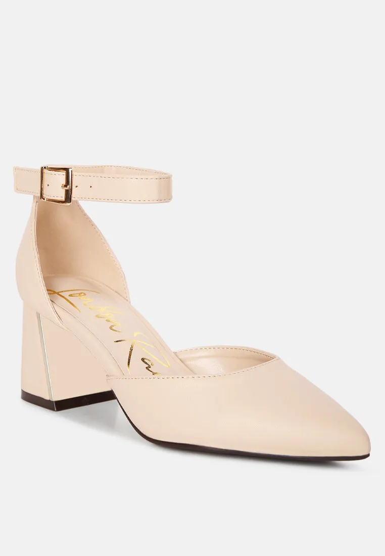 Myla Faux Leather Metallic Sling Heeled Sandals By Ruw