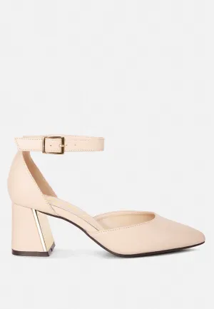 Myla Faux Leather Metallic Sling Heeled Sandals By Ruw