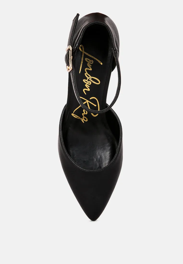 Myla Faux Leather Metallic Sling Heeled Sandals By Ruw