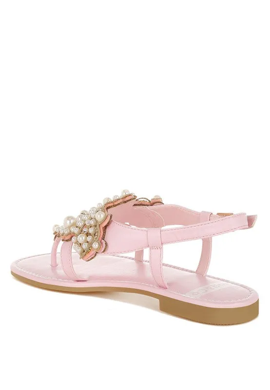 Nayasa Flat Sandals With Pearls