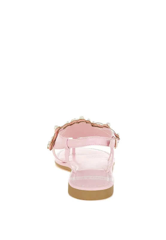 Nayasa Flat Sandals With Pearls