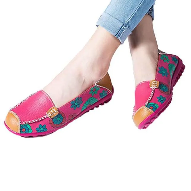 New Women Leather Soft Leisure Flats