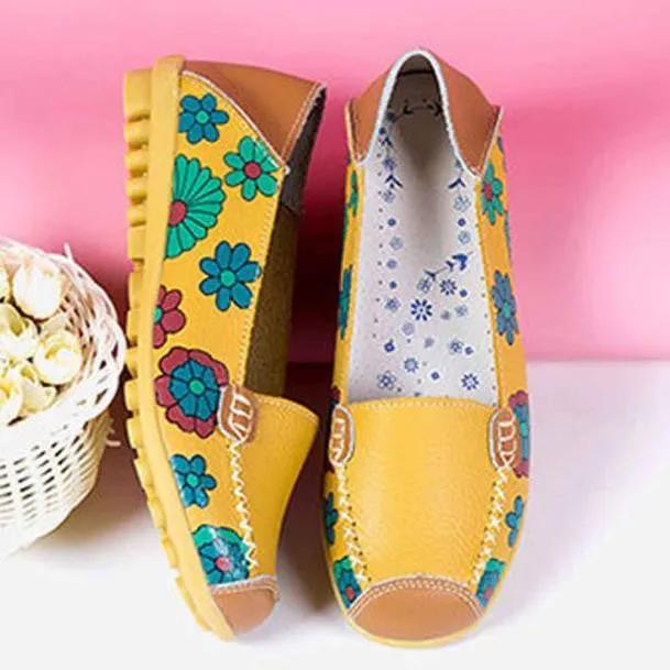 New Women Leather Soft Leisure Flats