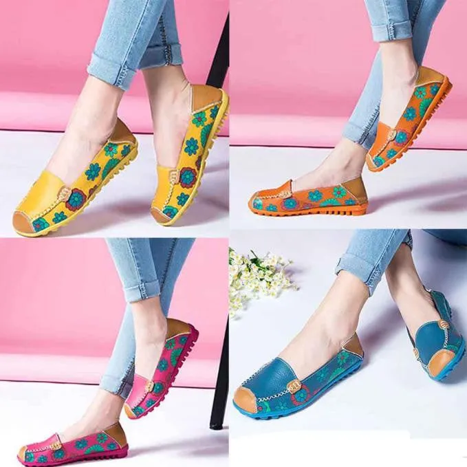 New Women Leather Soft Leisure Flats