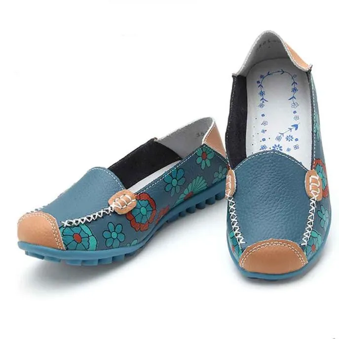 New Women Leather Soft Leisure Flats