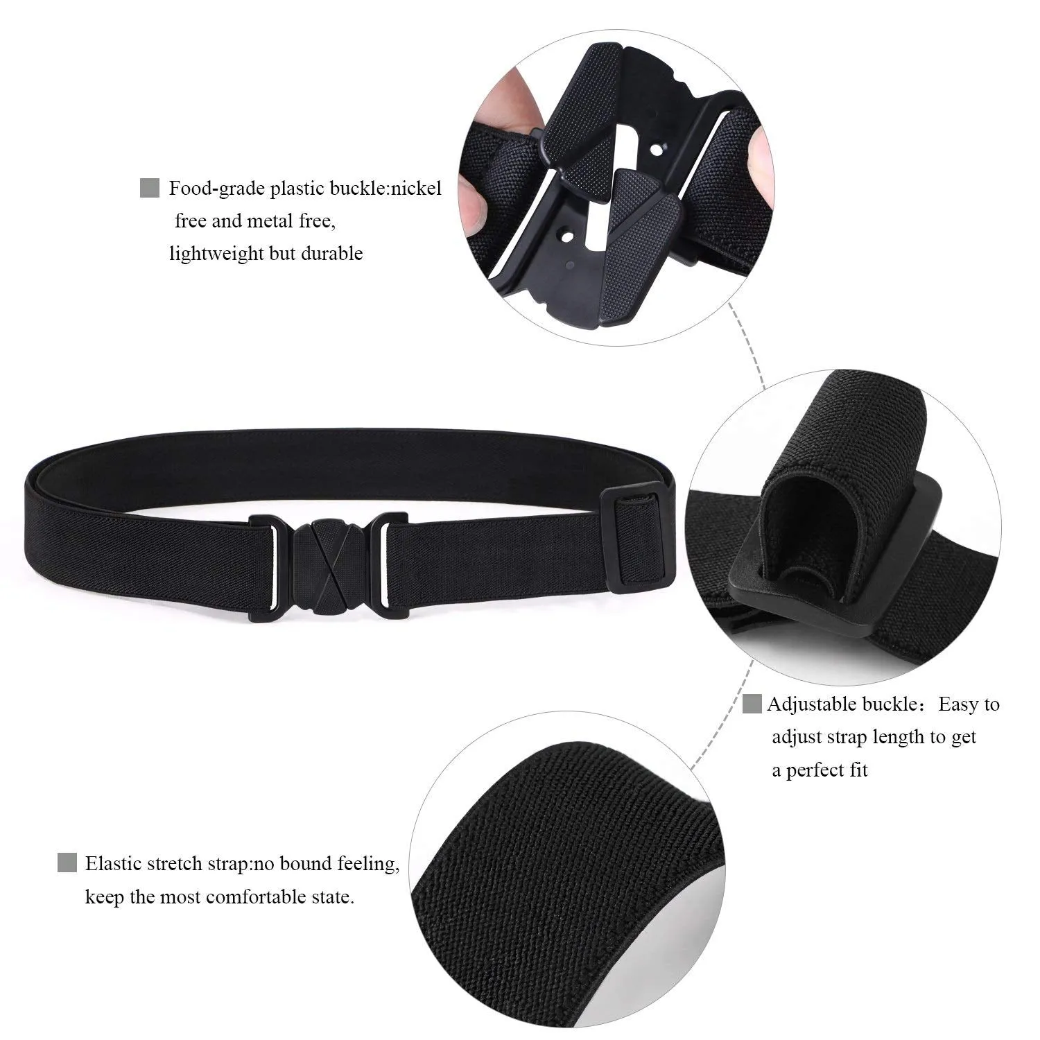 No Show Invisible Women Belt Elastic Stretch Adjustable No Show Web Belt By JASGOOD