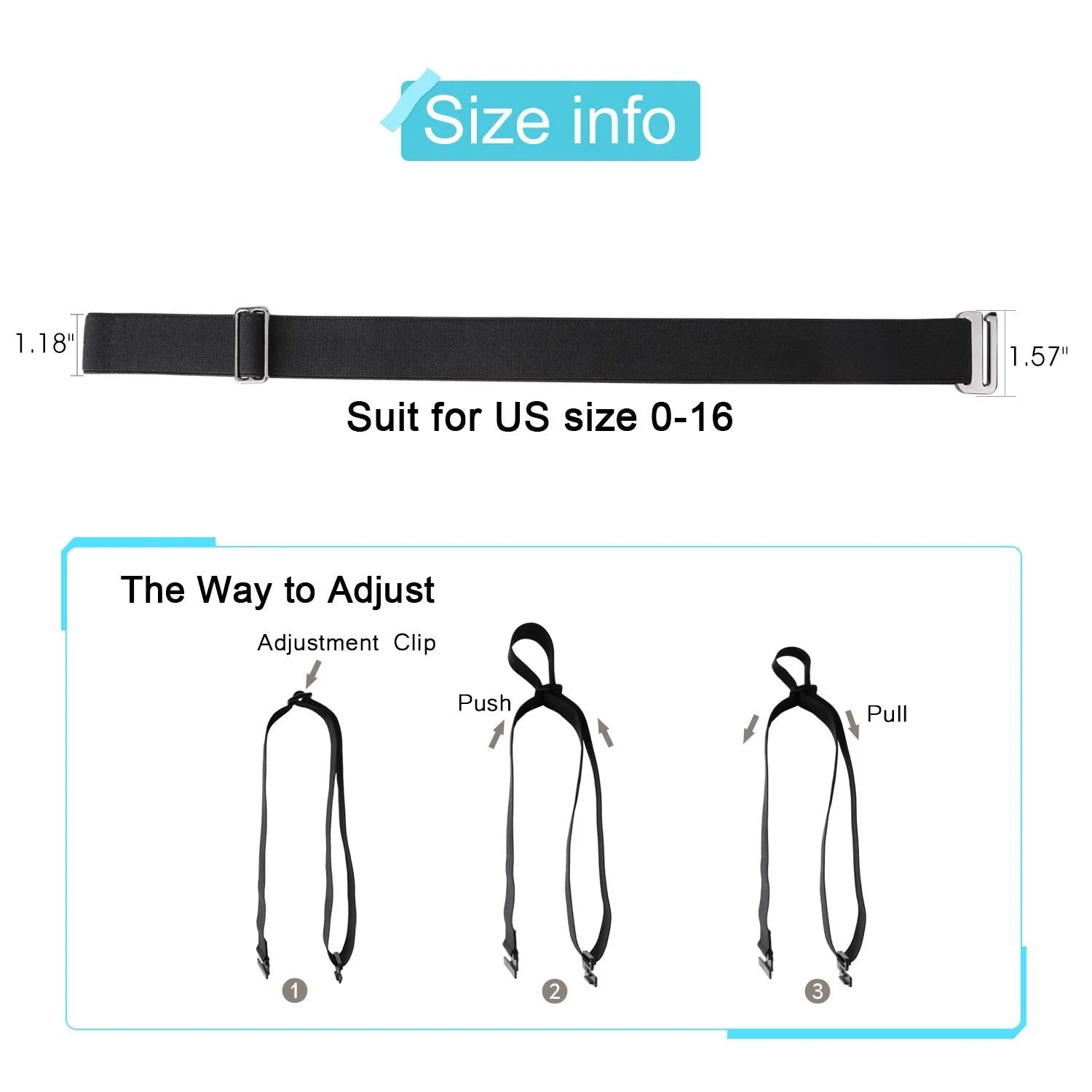 No Show Women Stretch Belt Invisible Elastic Web Strap Belt with Flat Buckle for Jeans Pants Dresses