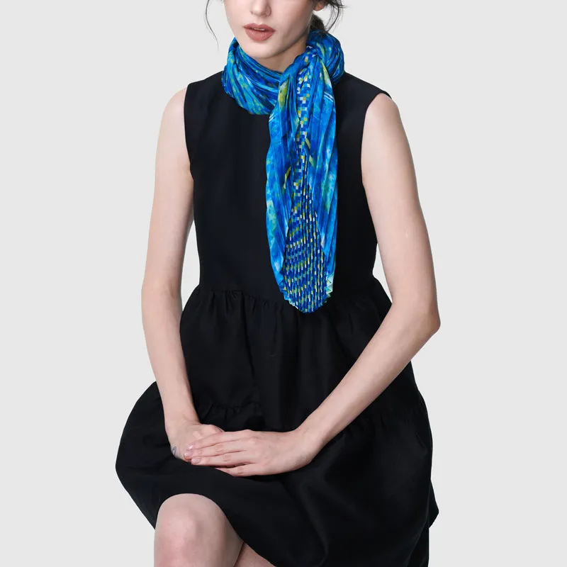 Oceanic Phoenix Cinch-Pleated Scarf