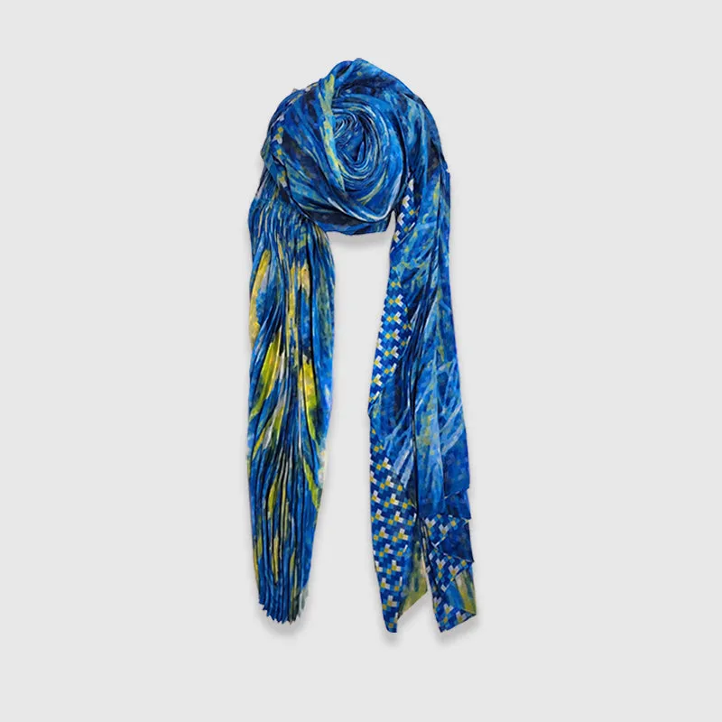 Oceanic Phoenix Cinch-Pleated Scarf