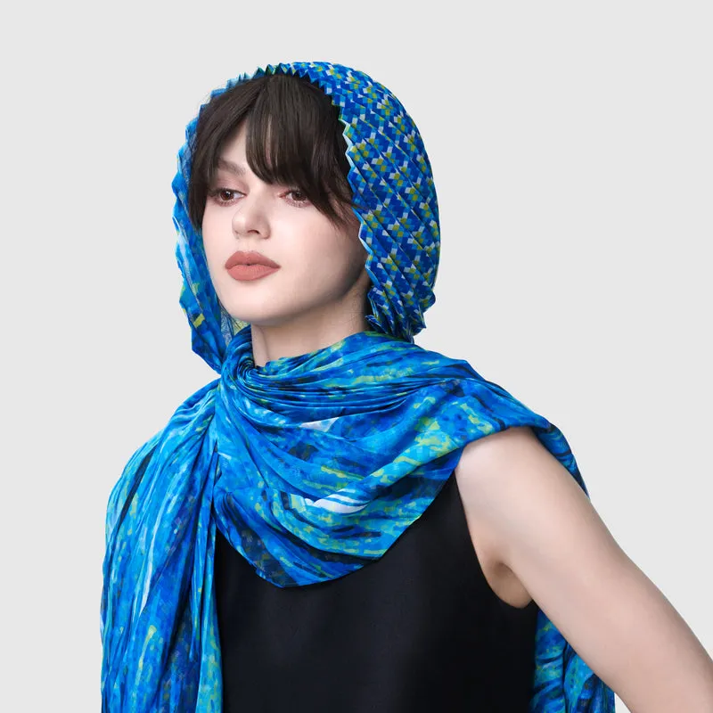 Oceanic Phoenix Cinch-Pleated Scarf