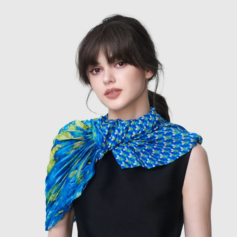 Oceanic Phoenix Cinch-Pleated Scarf