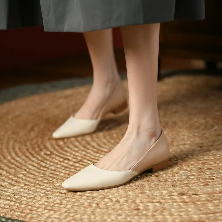 Off-White Pointed Toe Flats #001030C