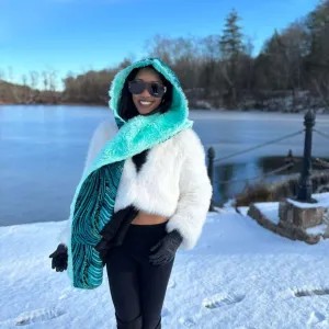 Oge African Ankara Faux Fur Scarf
