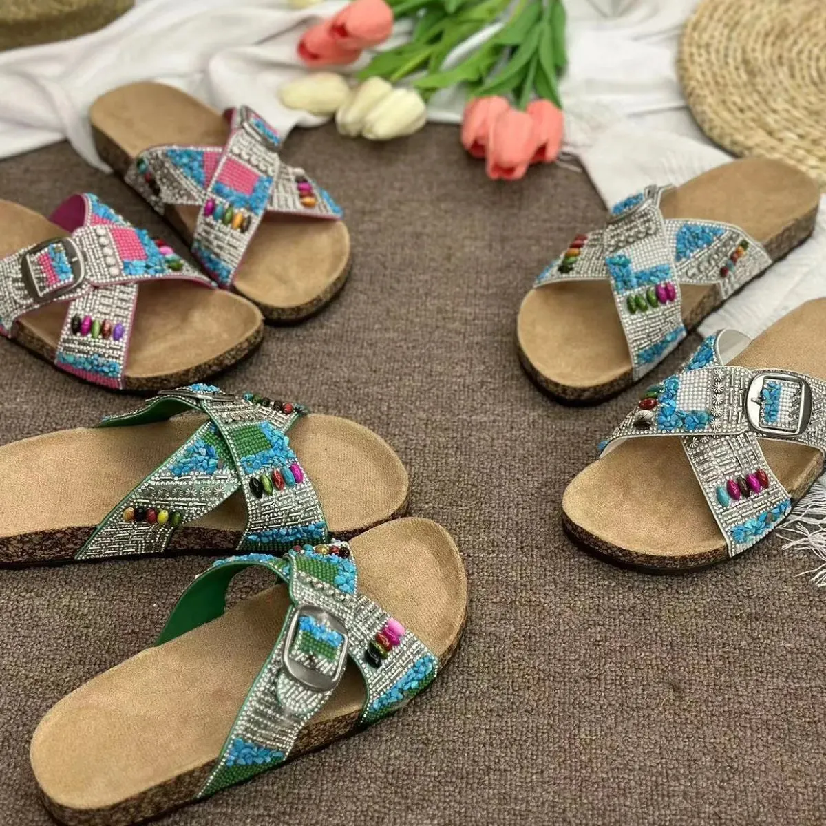 Open Toe Flats Sandals
