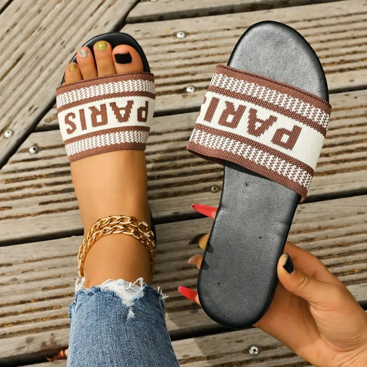 Open Toe Flats Sandals