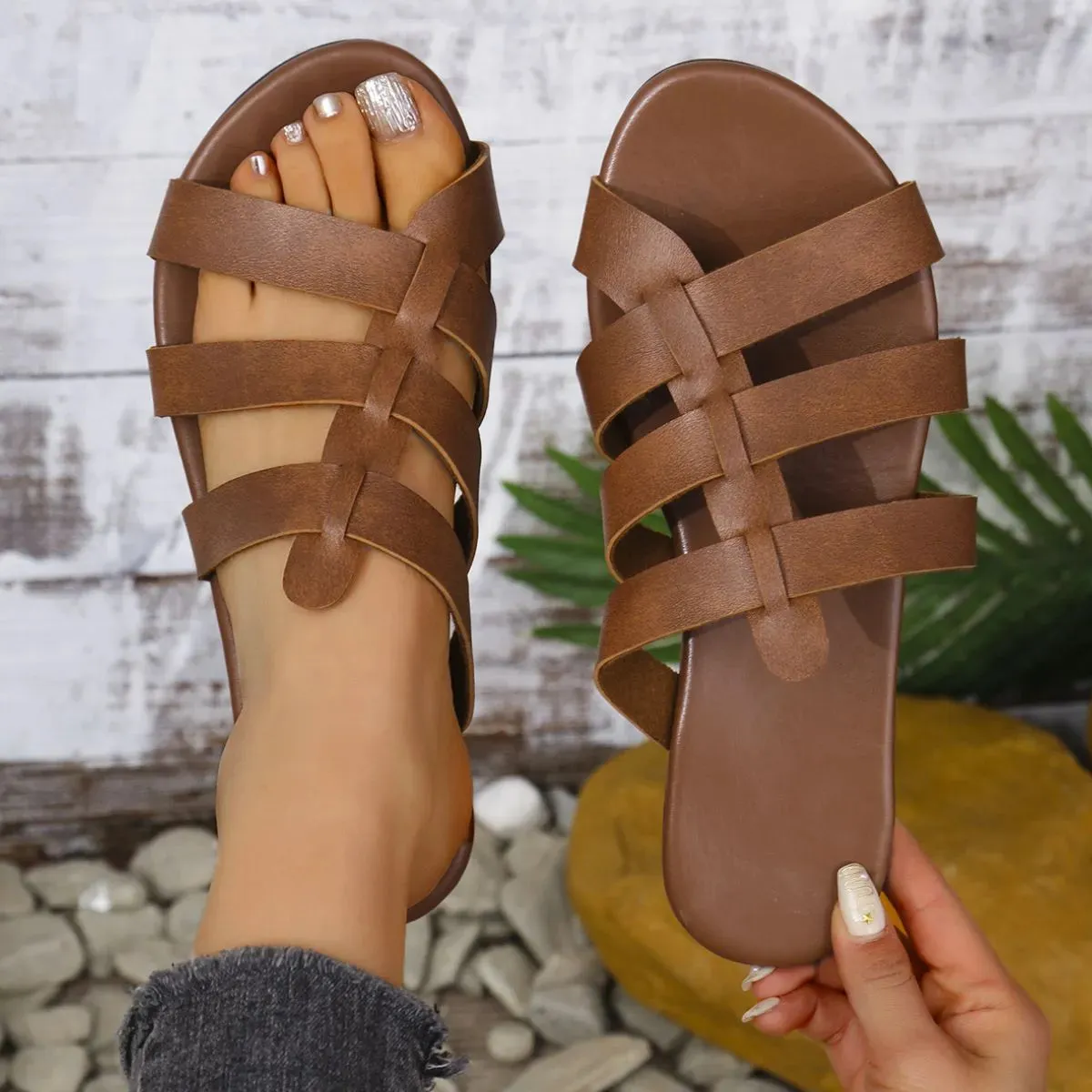 Open Toe Flats Sandals