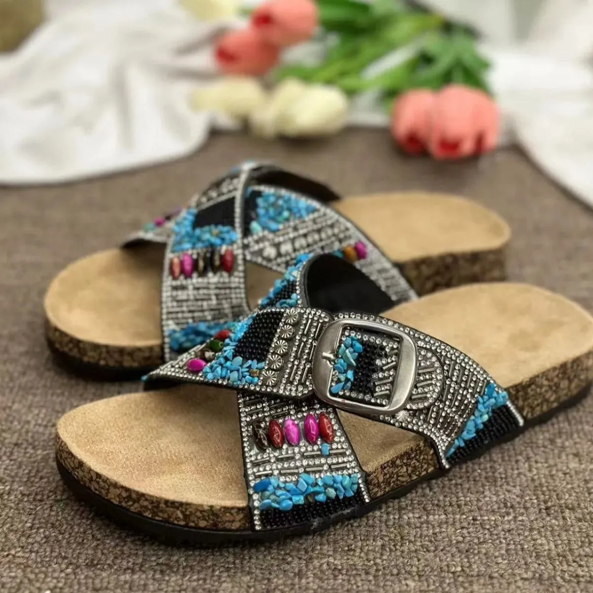 Open Toe Flats Sandals