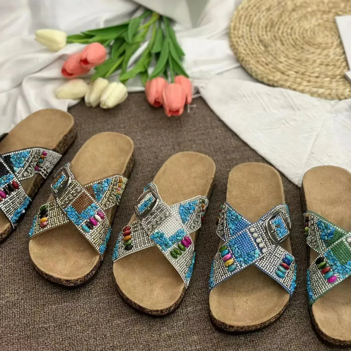 Open Toe Flats Sandals