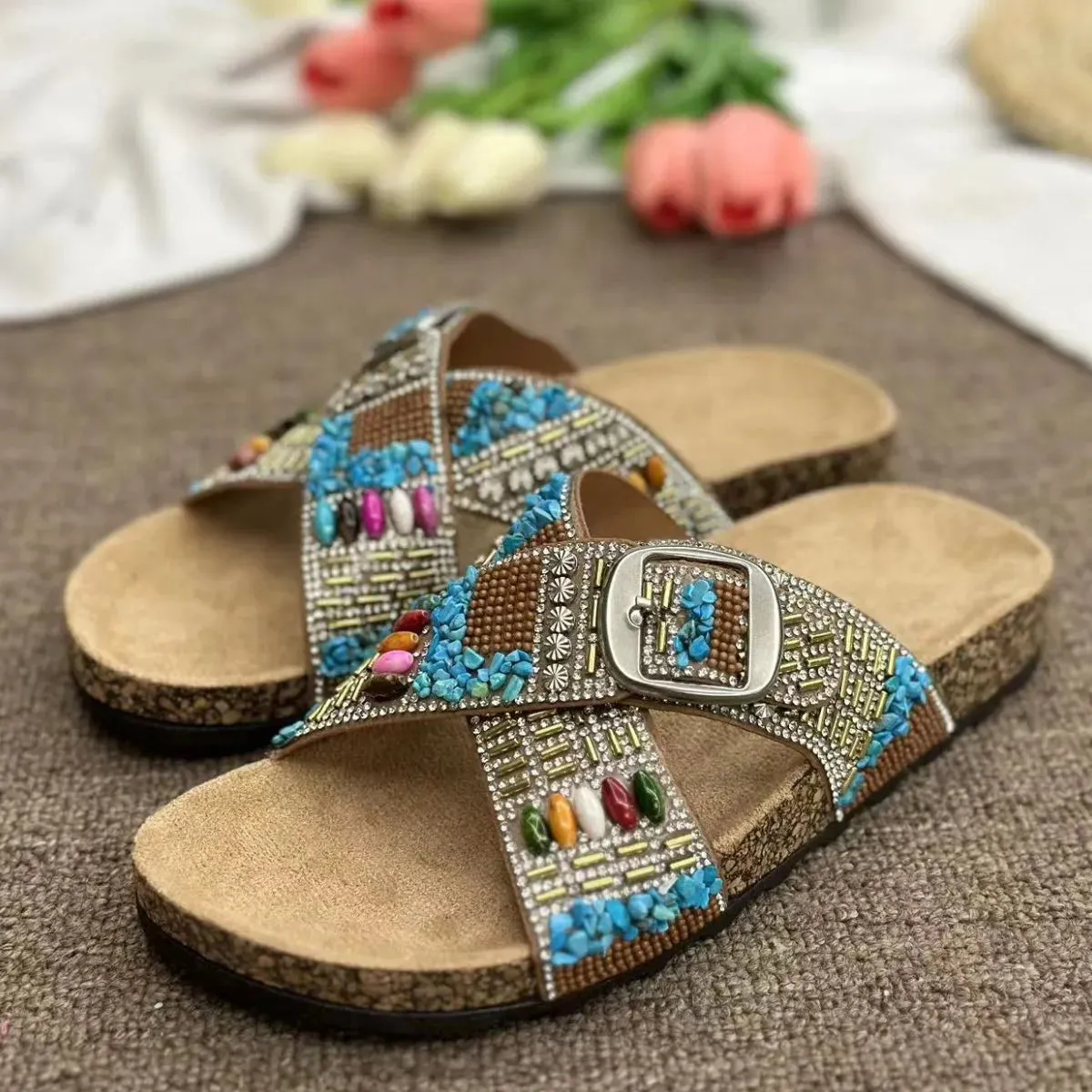 Open Toe Flats Sandals