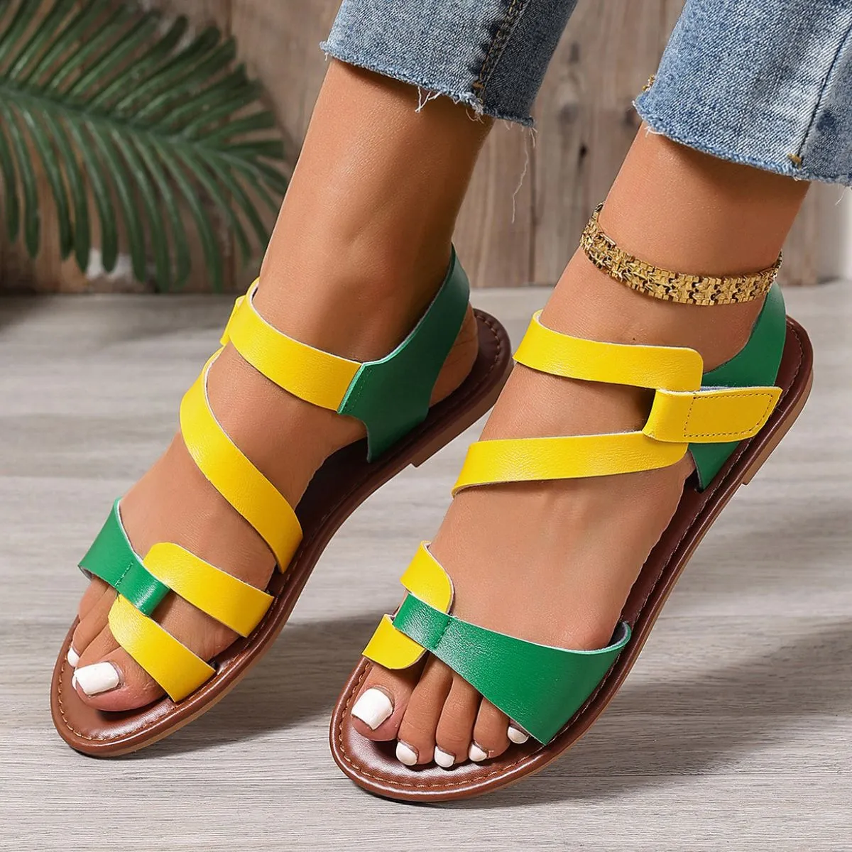 Open Toe Flats Sandals