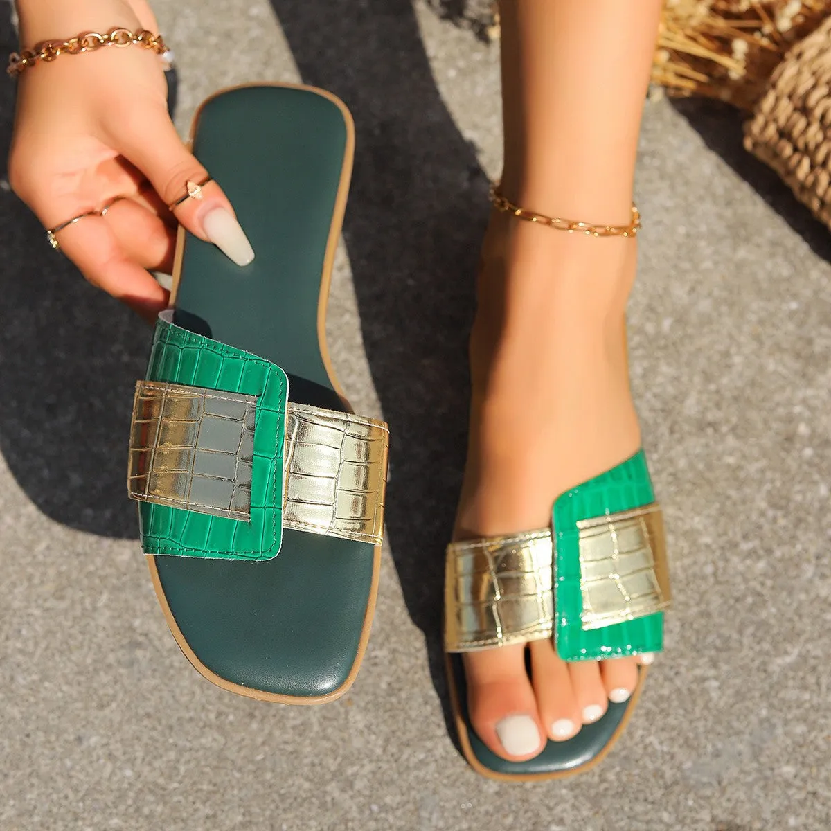 Open Toe Flats Sandals