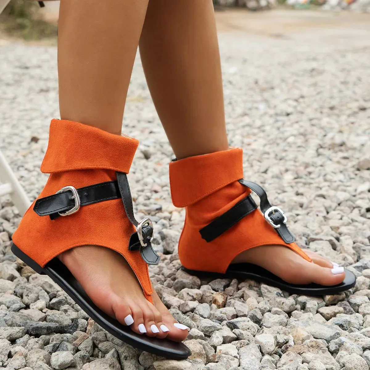 Open Toe Flats Sandals