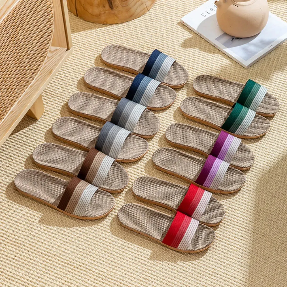 Open Toe Flats Slippers