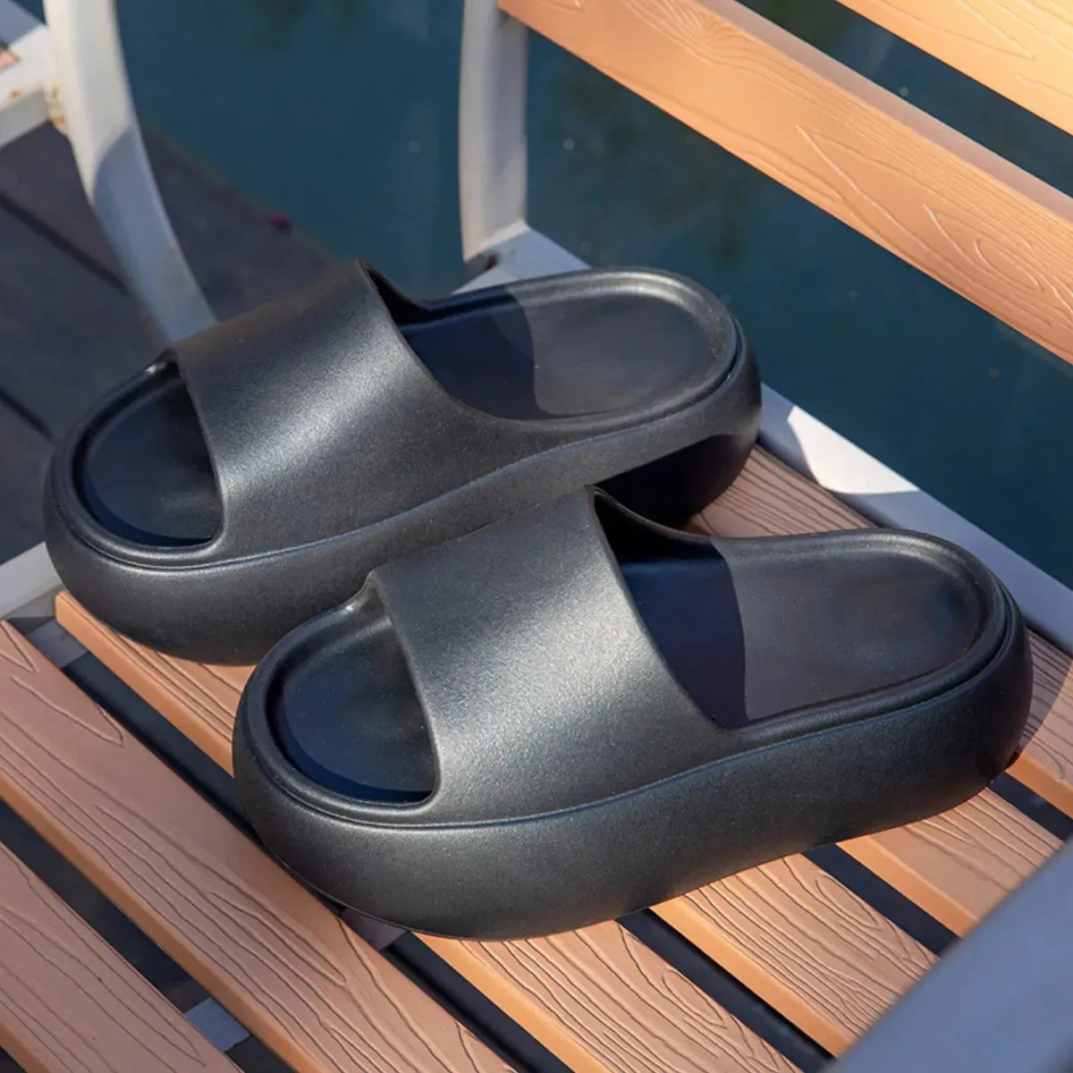Open Toe Platform Slippers