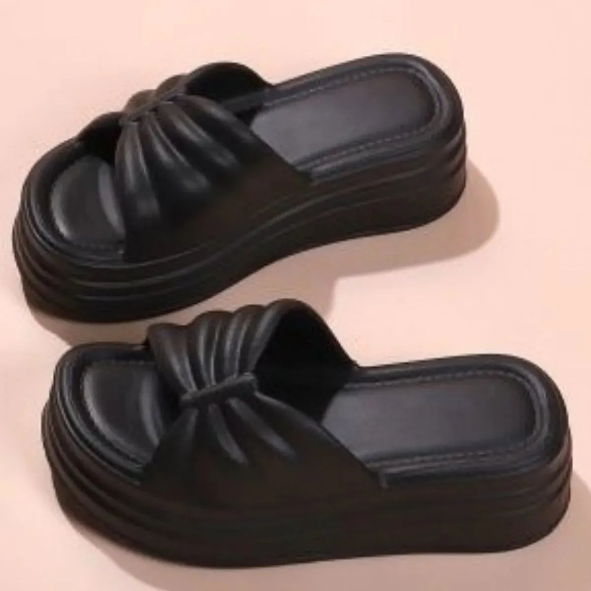 Open Toe Platform Slippers