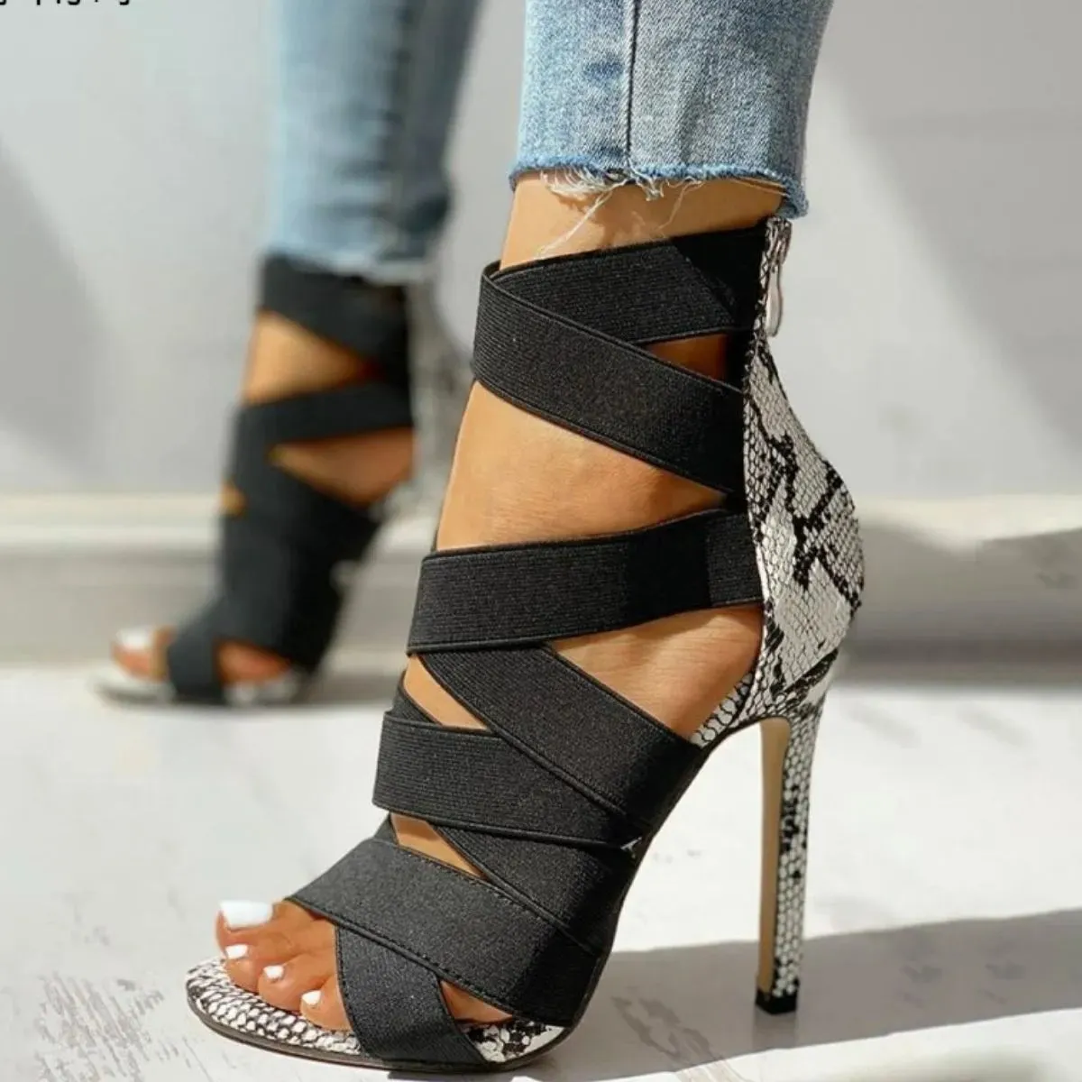 Open Toe Stiletto Sandals
