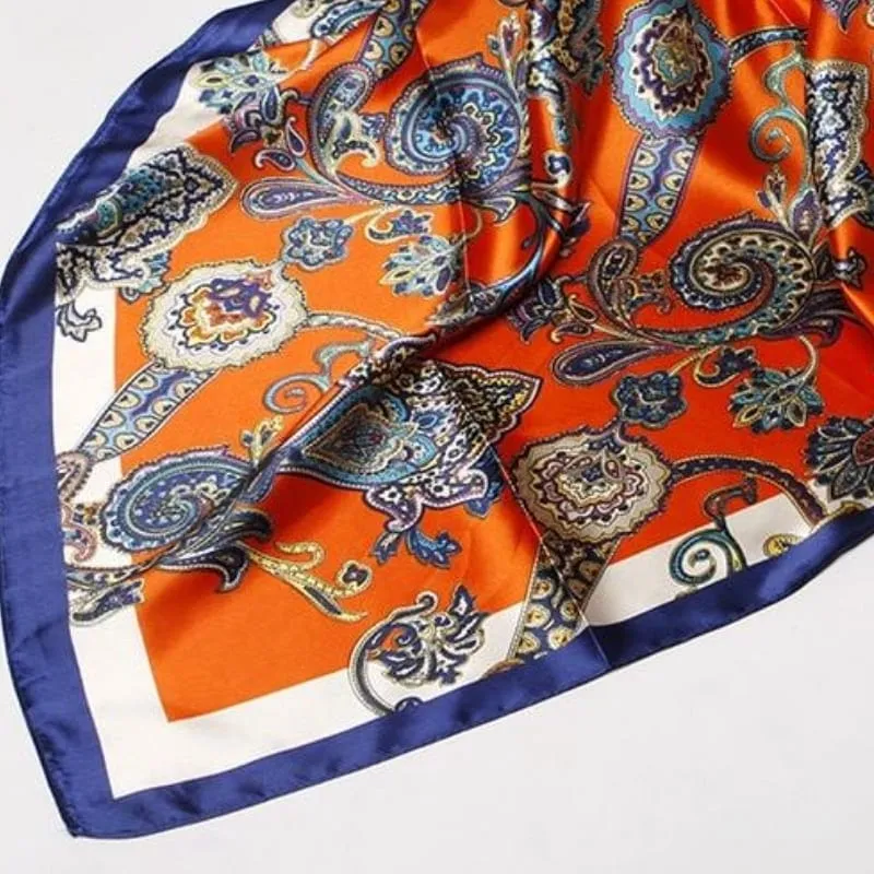 Orange Satin Head Scarf