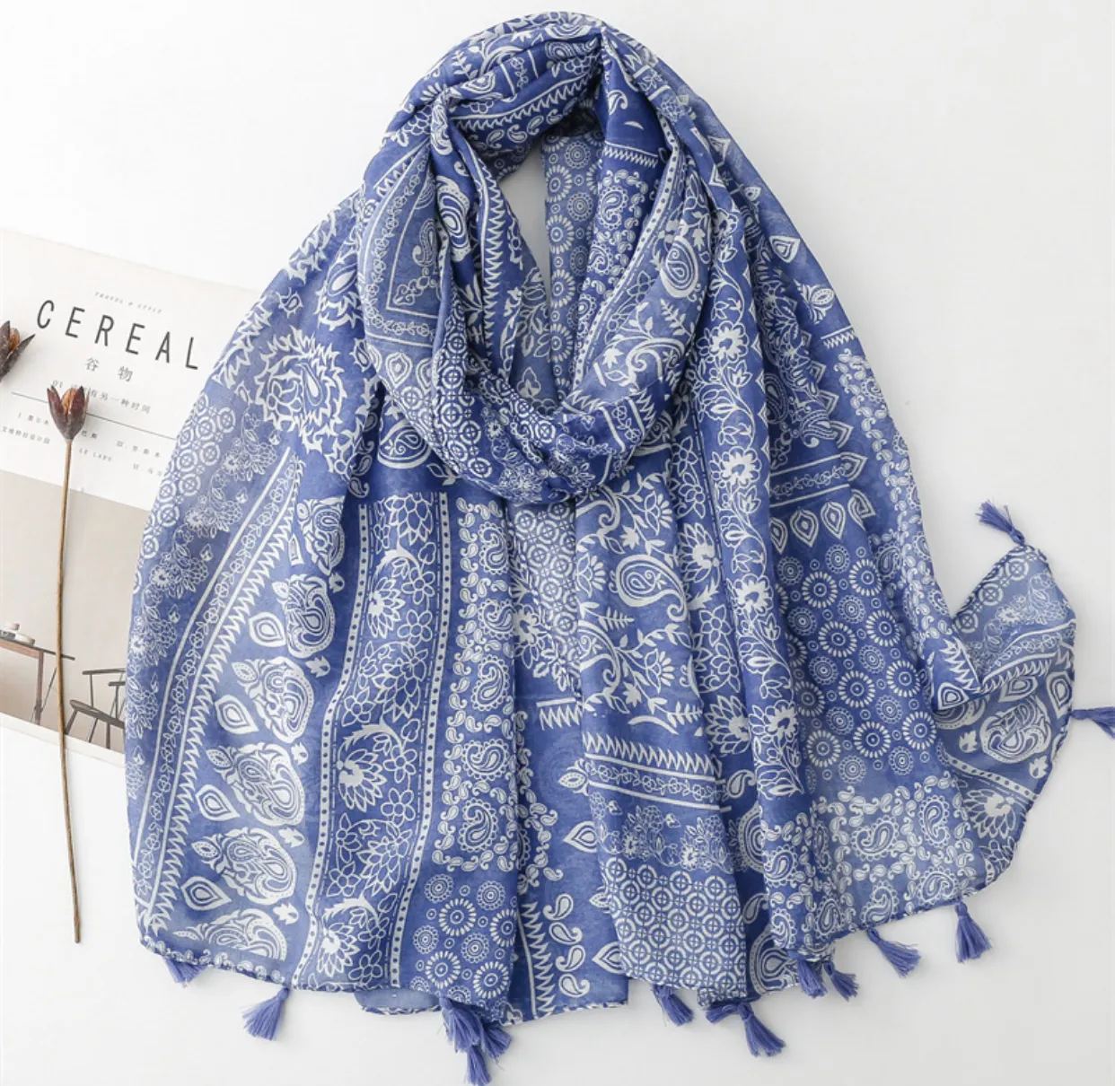 Paisley Blue Scarf
