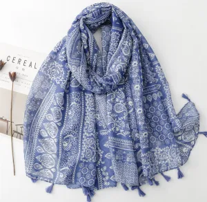 Paisley Blue Scarf