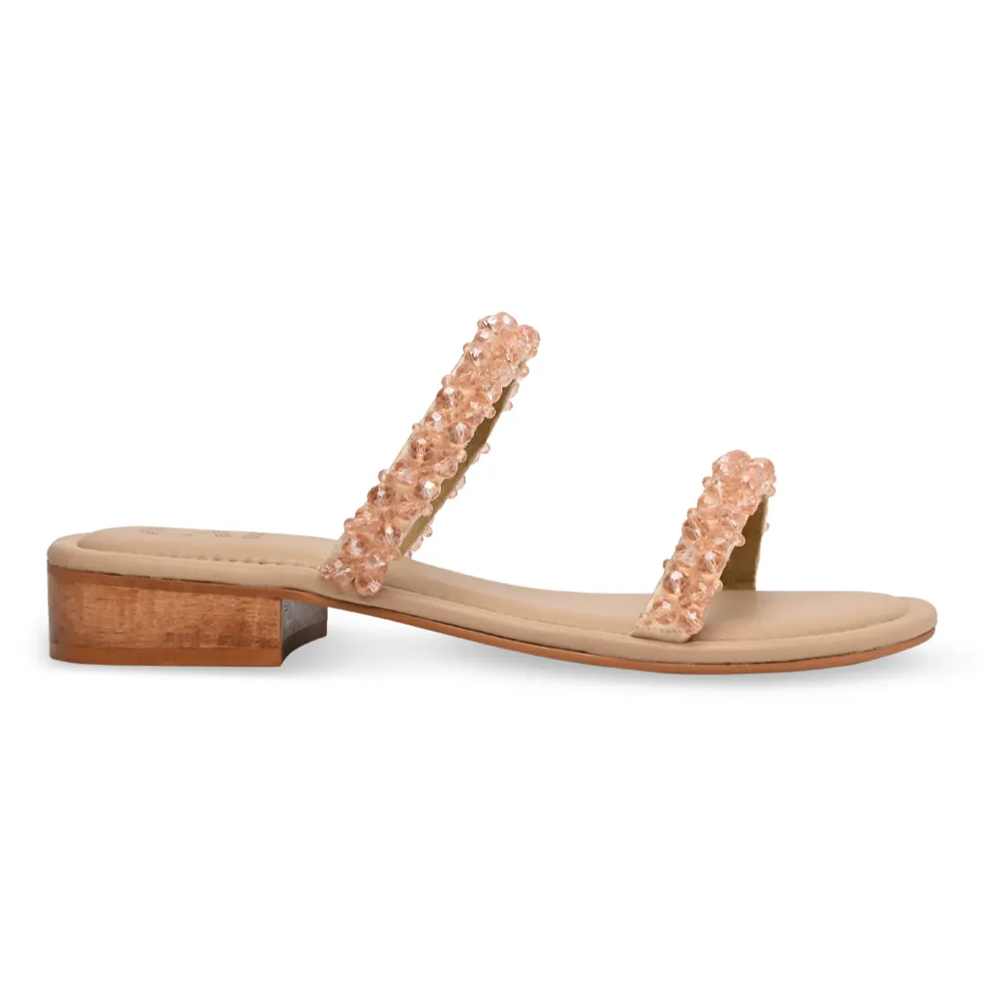 Peach Crystal Flats