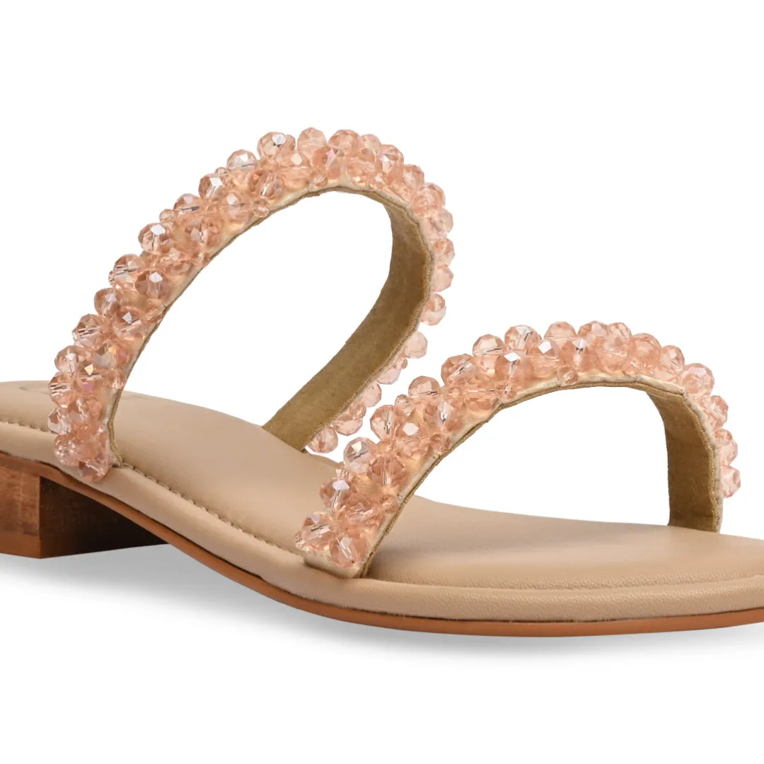 Peach Crystal Flats