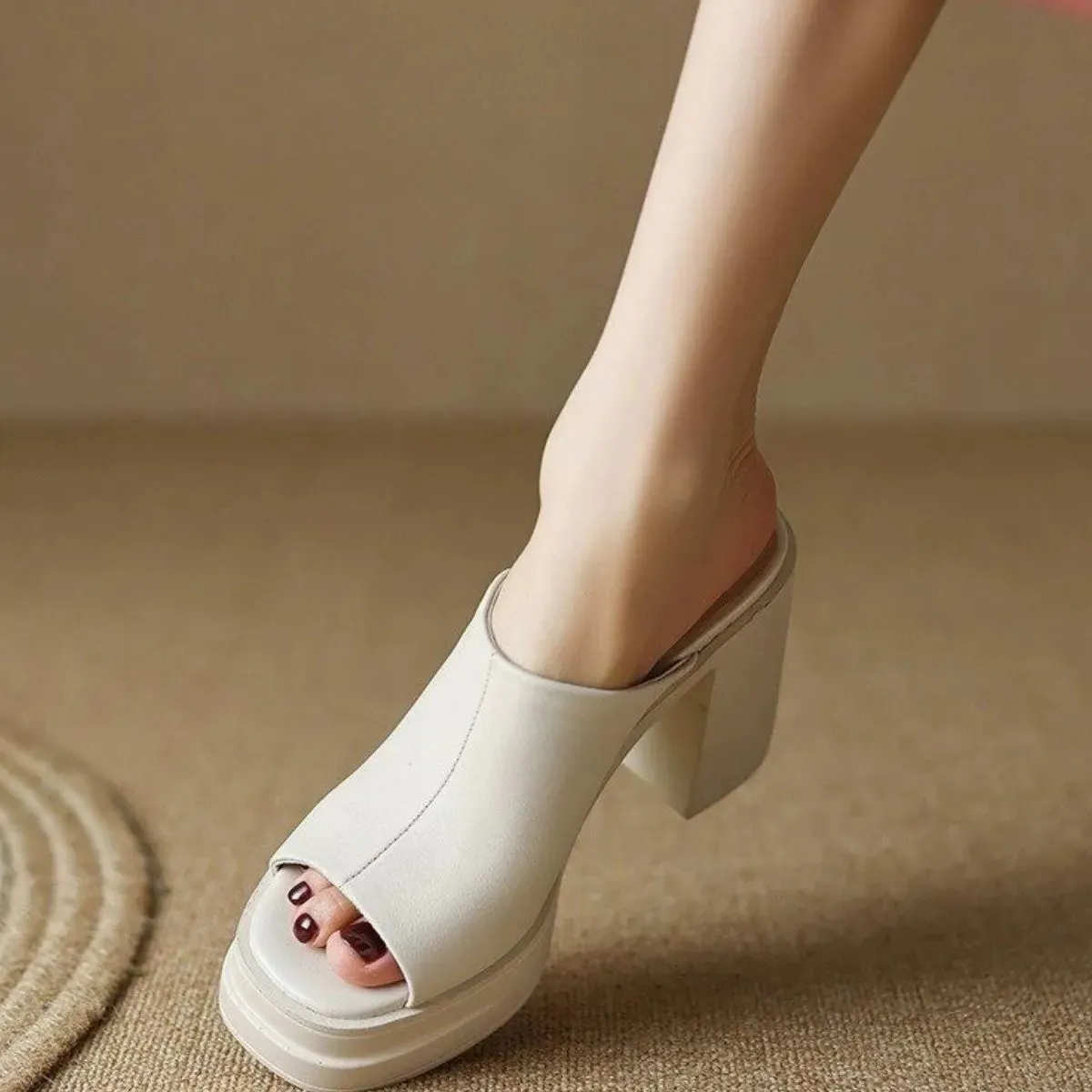Peep Toe Block Heels Sandals