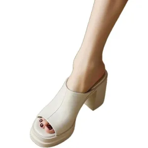 Peep Toe Block Heels Sandals