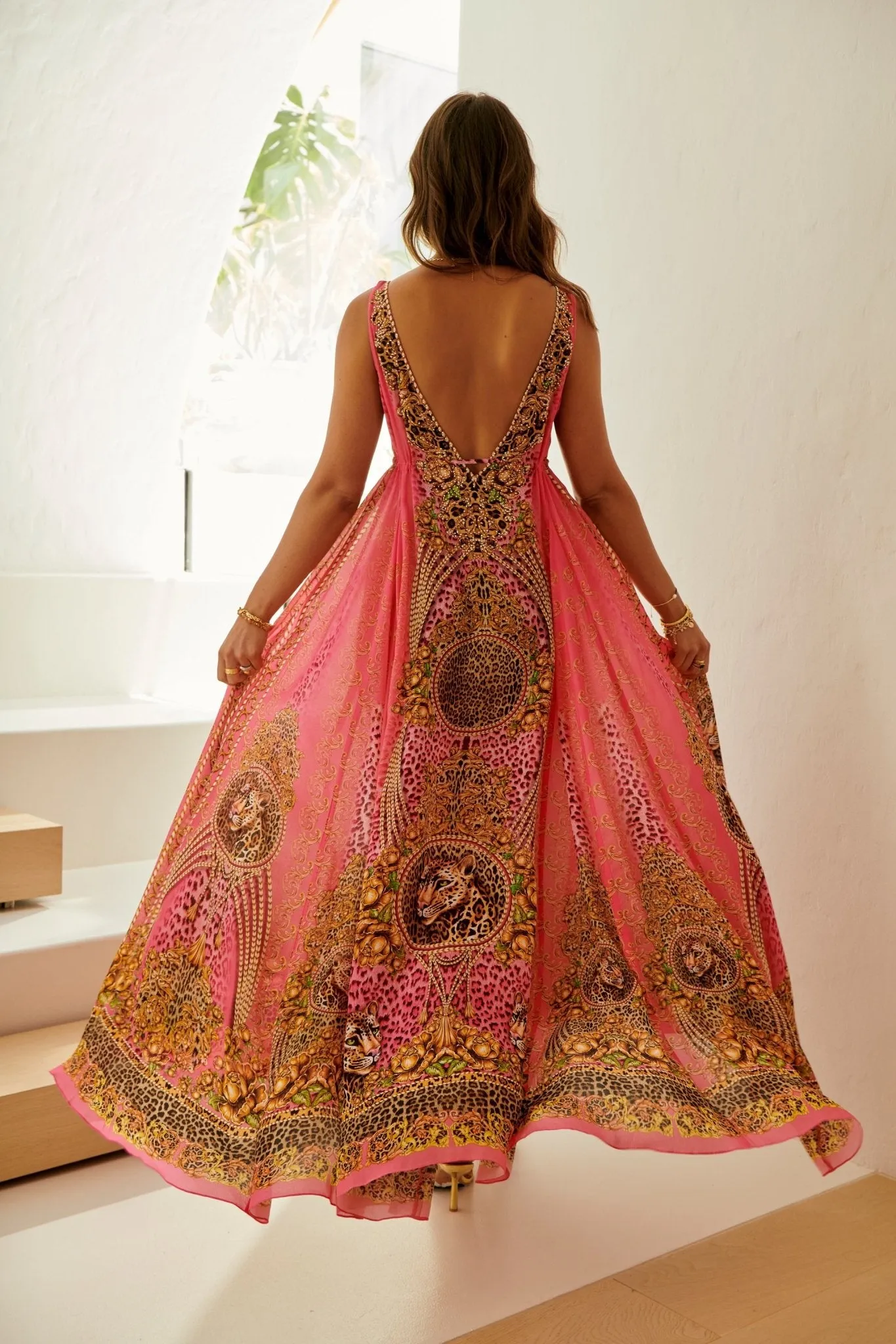 PINK LEOPARD MAXI DRESS