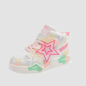 Pink Star High-Tops Sneakers