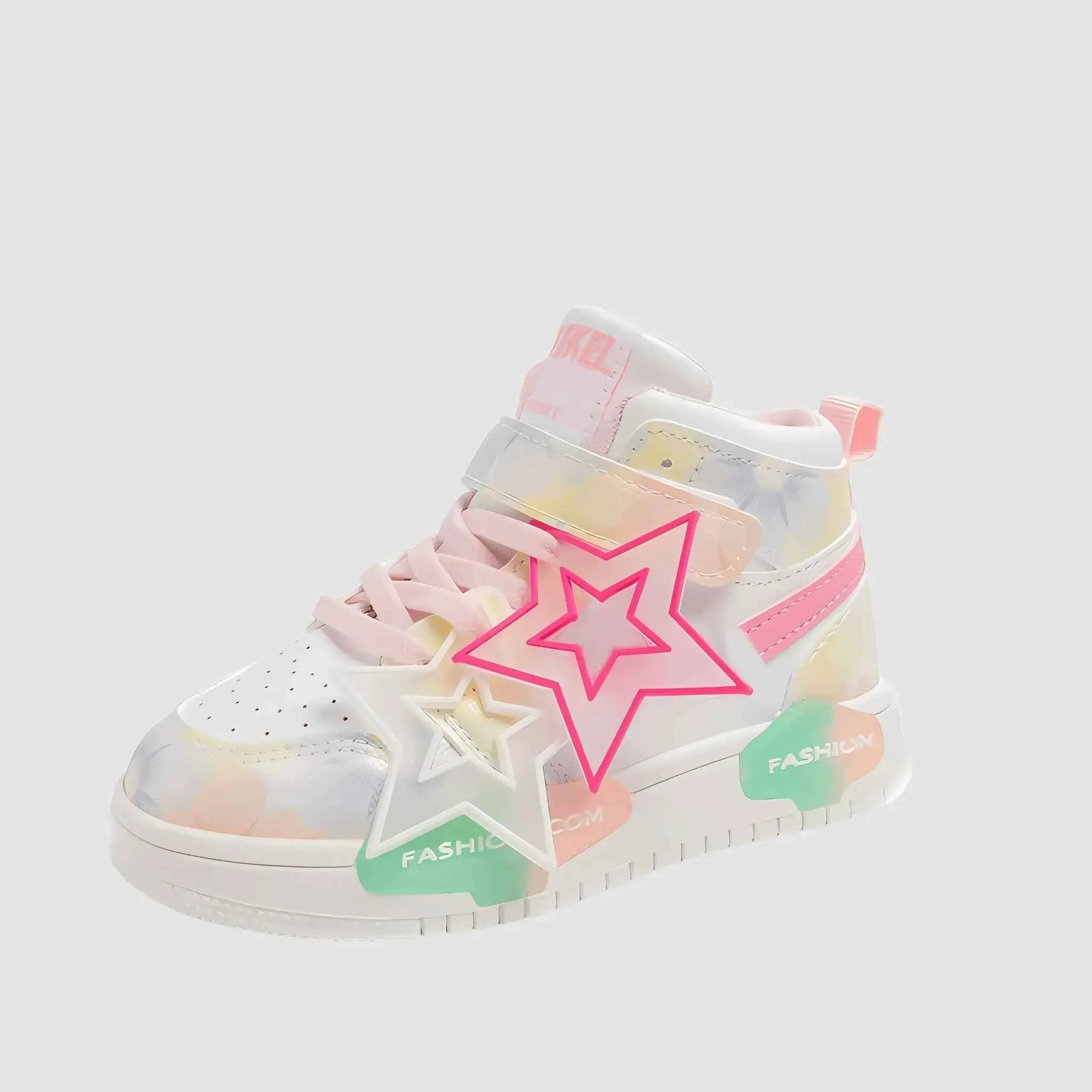 Pink Star High-Tops Sneakers