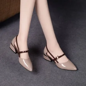 Point Toe Block Heels Pumps