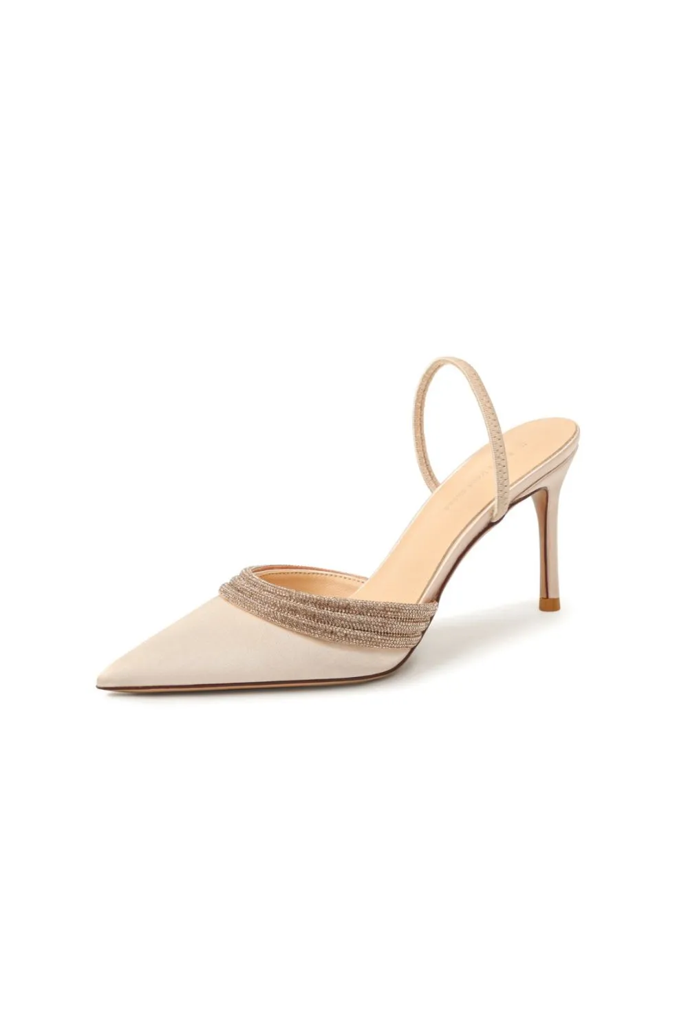 Point Toe Rhinestone Detail Stiletto Pumps