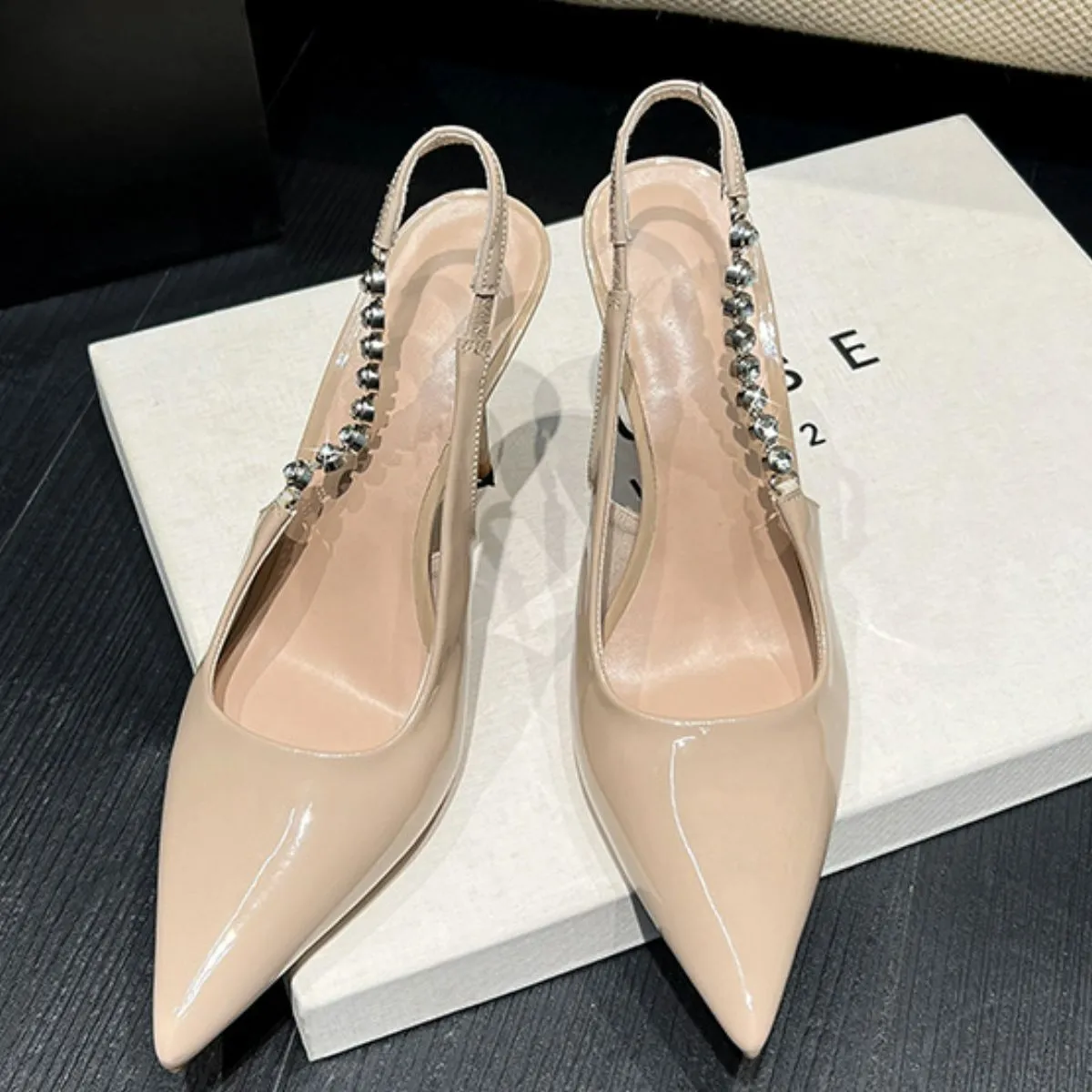 Point Toe Stiletto Slingback Pumps