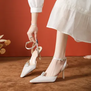 Point Toe Stiletto Slingback Pumps