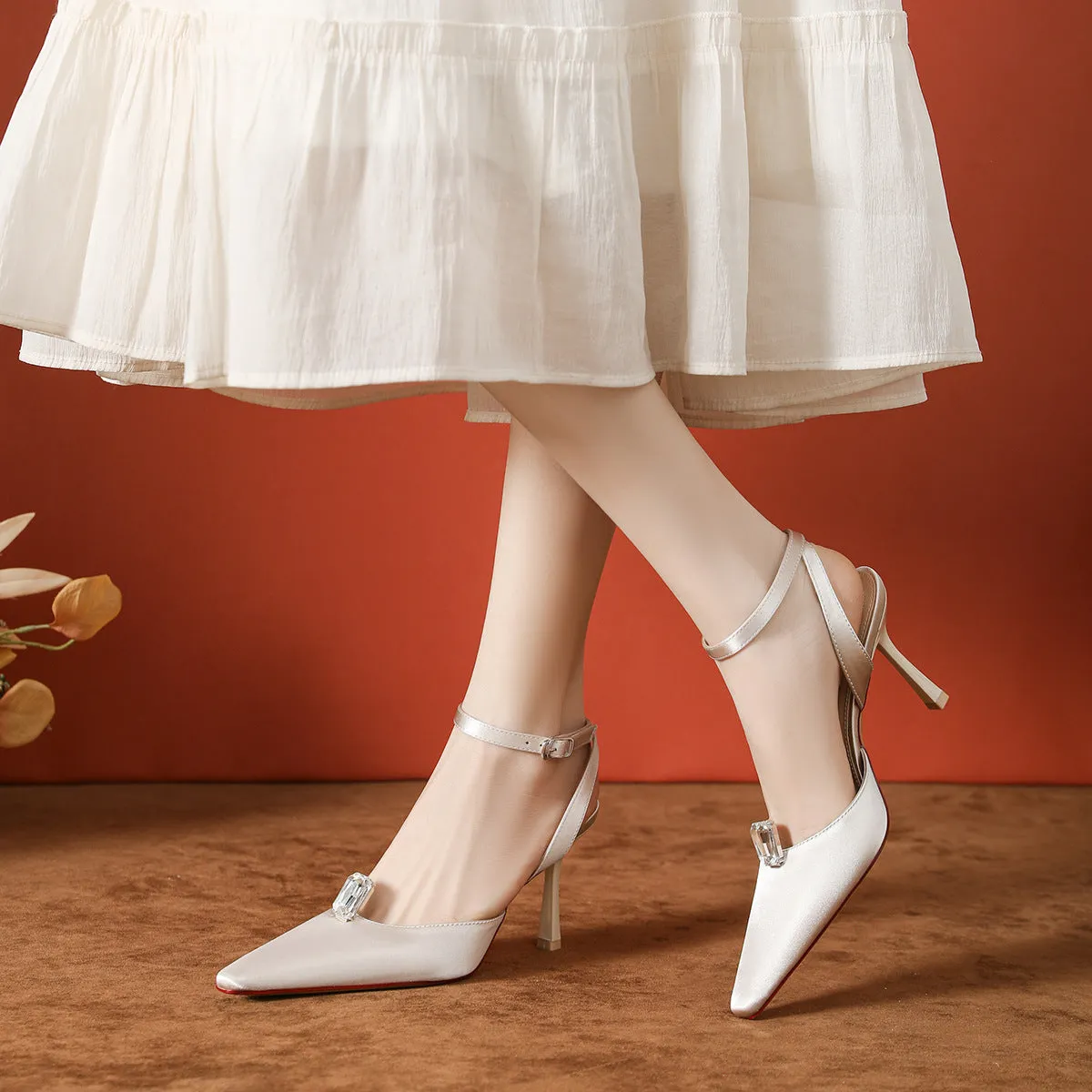 Point Toe Stiletto Slingback Pumps