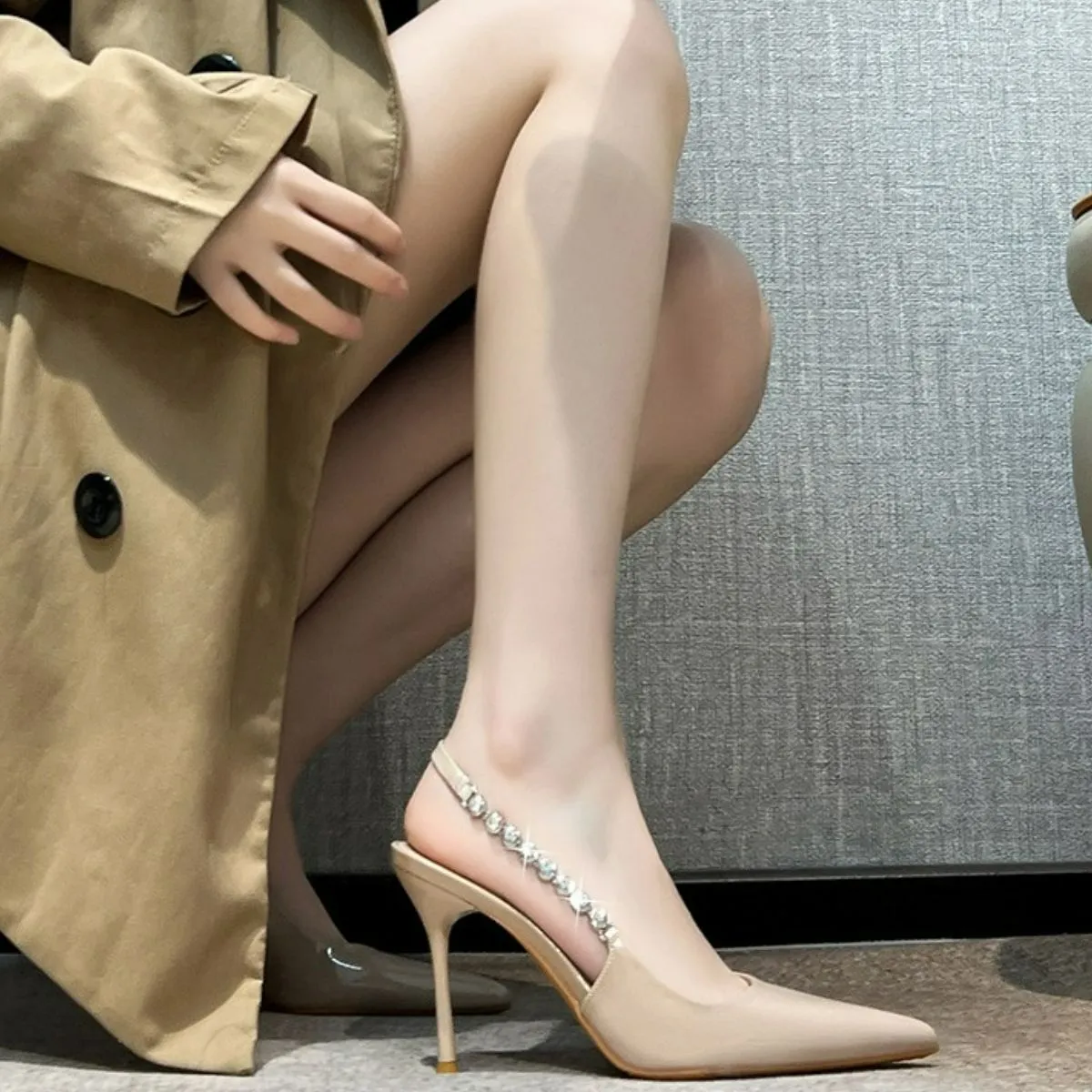 Point Toe Stiletto Slingback Pumps