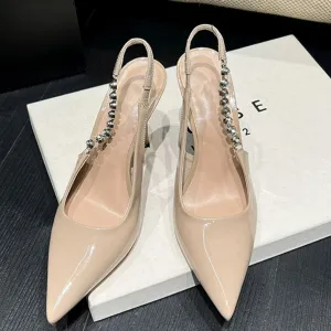 Point Toe Stiletto Slingback Pumps